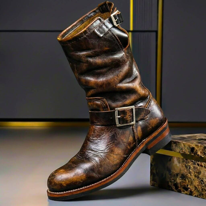 Gideon - Botas em pele com fivela vintage