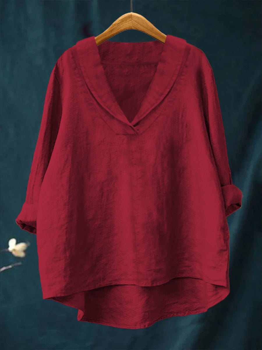 Bellissea - Blusa elegante com decote em V drapeado