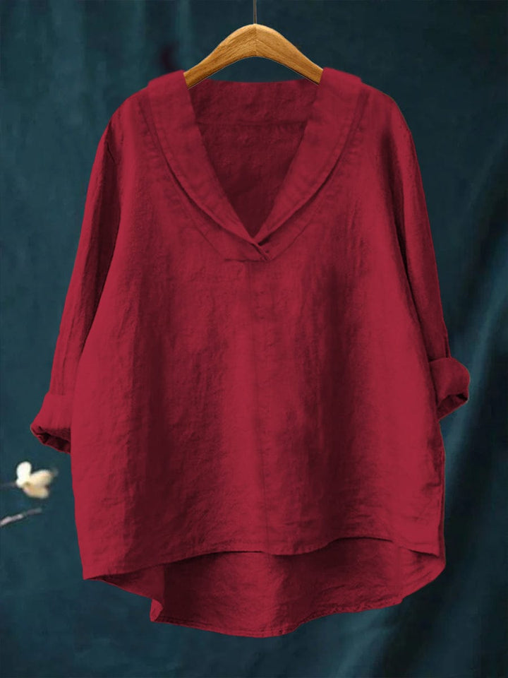 Bellissea - Blusa elegante com decote em V drapeado