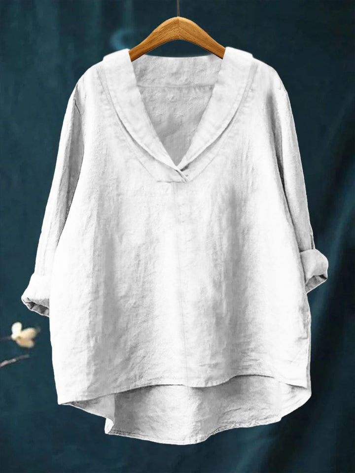Bellissea - Blusa elegante com decote em V drapeado