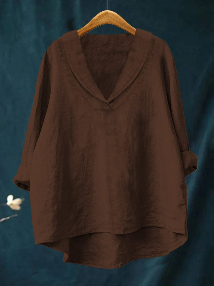 Bellissea - Blusa elegante com decote em V drapeado