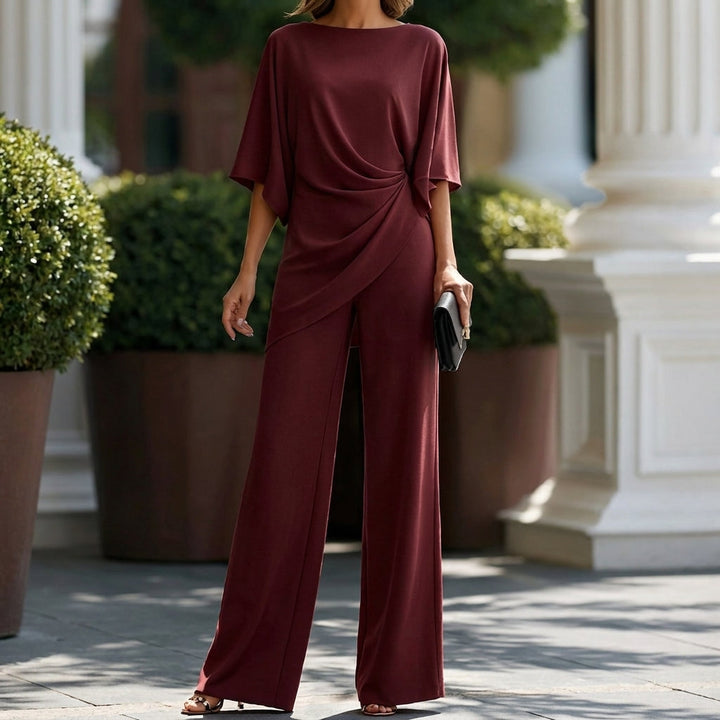 Laurisse - conjunto elegante de duas peças com mangas tipo capa