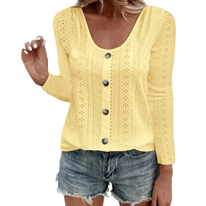 Aelwen - Blusa com decote redondo e toque suave