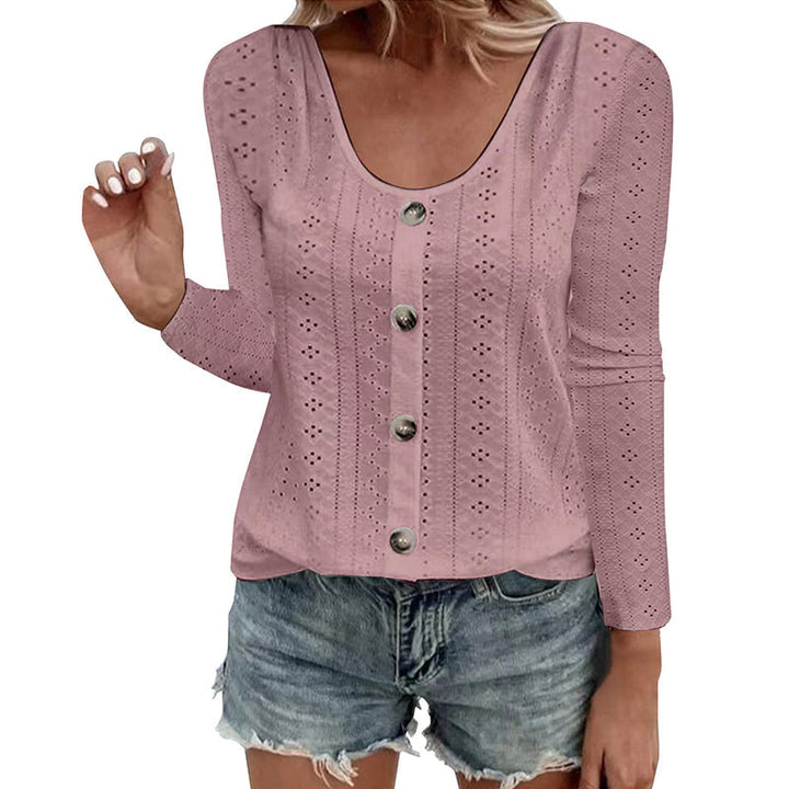Aelwen - Blusa com decote redondo e toque suave