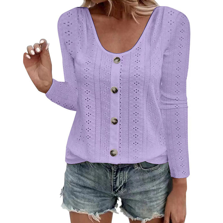 Aelwen - Blusa com decote redondo e toque suave