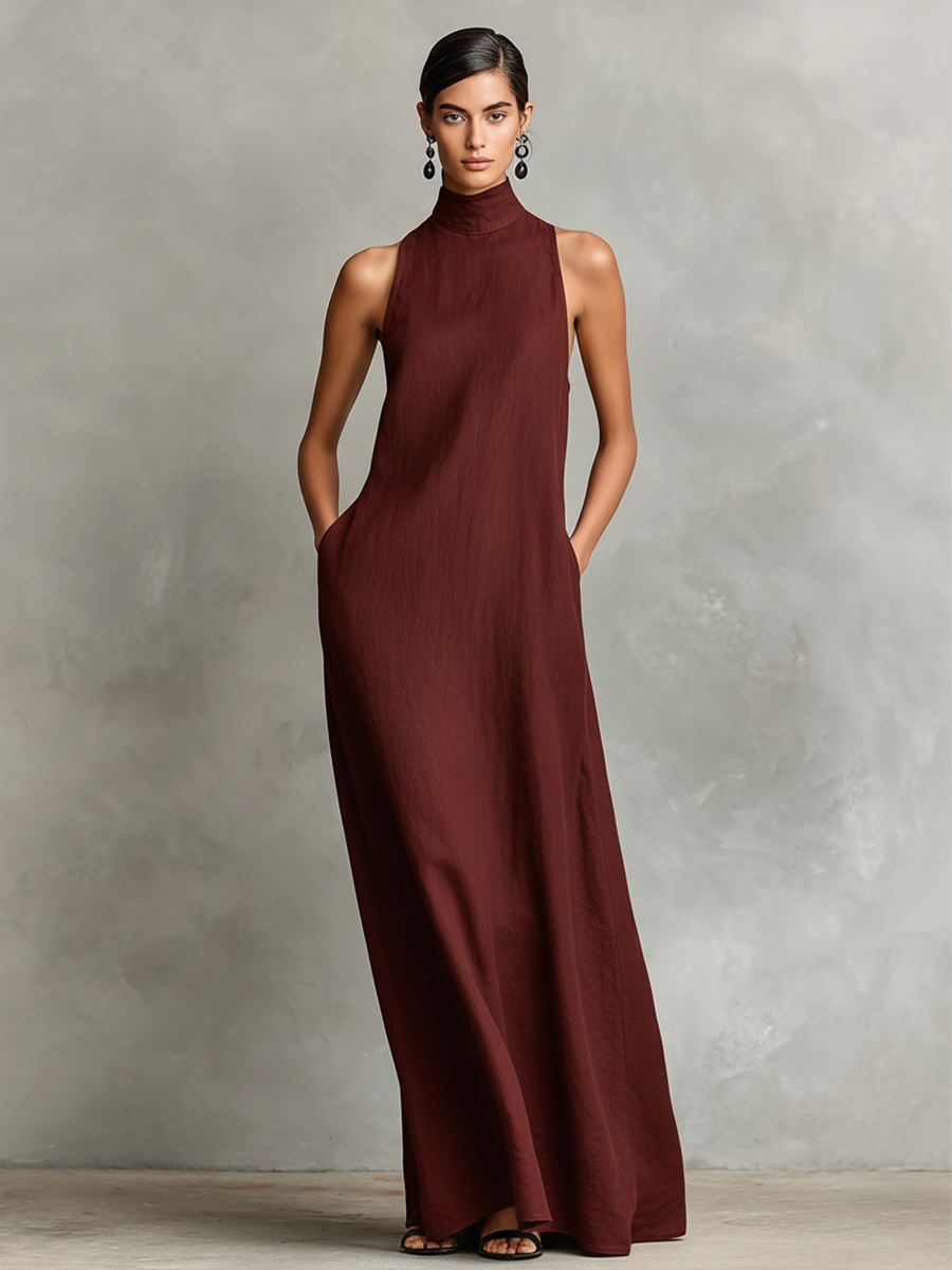Adelaide - Vestido comprido em linho leve