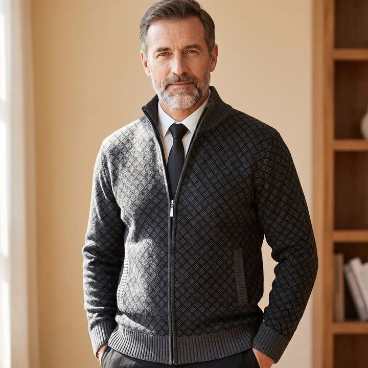 Aris - Cardigan com fecho frontal e padrão