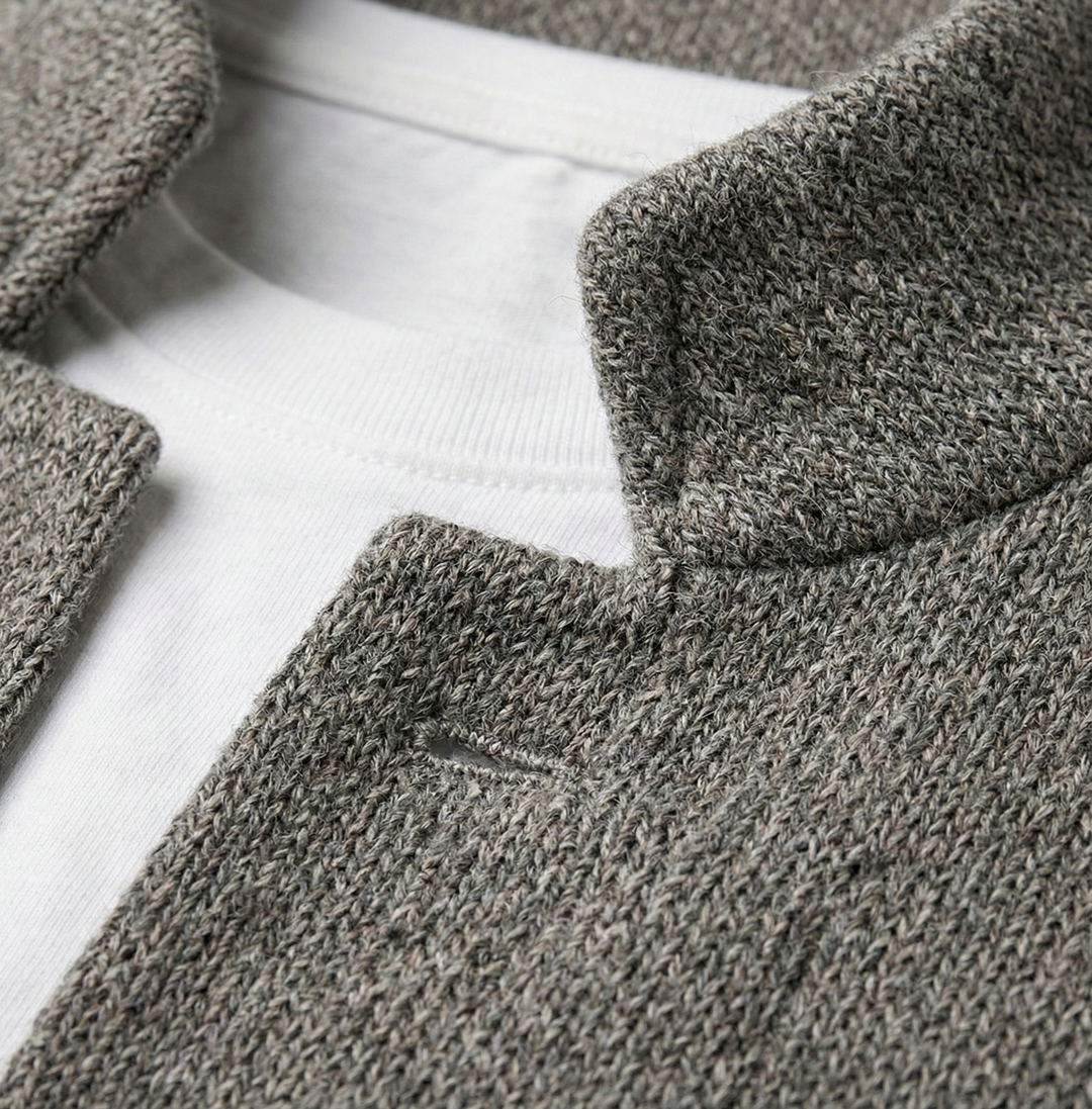 Eldhaven - Blazer texturizado com gola mandarim