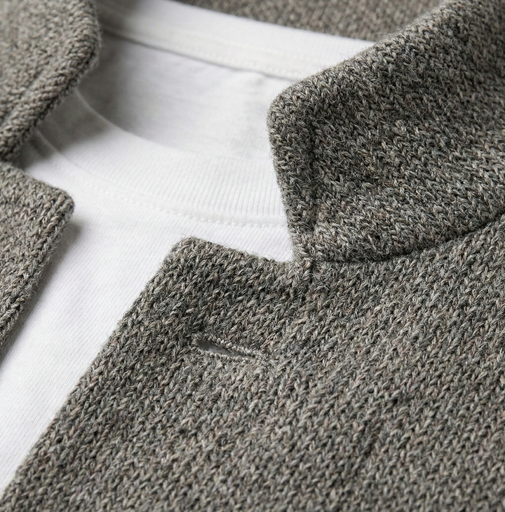 Eldhaven - Blazer texturizado com gola mandarim
